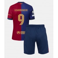 Barcelona Robert Lewandowski #9 Fußballbekleidung Heimtrikot Kinder 2024-25 Kurzarm (+ kurze hosen)